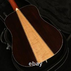 Handmade 6 Strings Electric Acoustic Guitar Abalone Inlay Flame Maple Back
