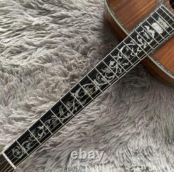 Handmade D45 Acoustic Electric Guitar Full Koa Abalone Inlay with EQ guitar