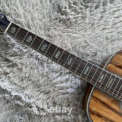 Handmade D-45 12 String Acoustic Electric Guitar All Koa withEQ Real Abalone Inlay