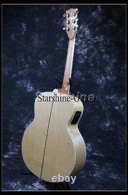 High Quality Acoustic Electric Guitar Solid Spruce Top Gold Hardware with EQ