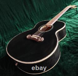 Hollow Body 43In Jumbo Electric Acoustic Guitar Solid Spruce Top Maple with EQ