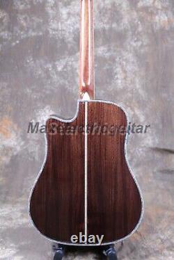 Hollow Body Nature Acoustic Electric Guitar Ebony Fretboard 6 String Solid Top