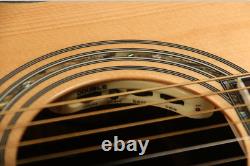 Hollow Body OM42 Acoustic Electric Guitar with EQ Solid Top Real Abalone Inlay