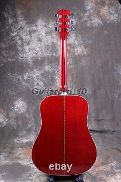 Hollow Cherry Brust Electric Acoustic Guitar Solid Top Solid Spruce 6 String