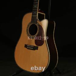 Hot Sales D45 Acoustic Solid Spruce Top Electric Guitar Fretboard Abalone Inlay