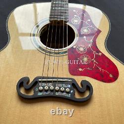 Naughty Boy J200 Acoustic Electric Guitar Jumbo Body Real Abalone Inlay 6-String