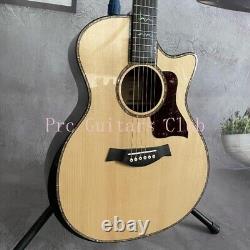 New Acoustic Electric Guitar Good Sound Spruce Real Abalone Inlay Back Rosewood