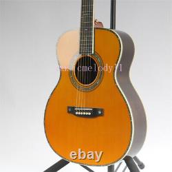 OM42 Solid Spruce Top Acoustic Electric Guitar Black Fretboard Abalone Shells