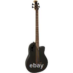 Ovation MOD TX 4-String Acoustic Electric Bass Guitar, Textured Black