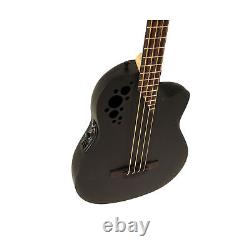 Ovation MOD TX 4-String Acoustic Electric Bass Guitar, Textured Black