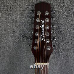 STARSHINE Cutaway Acoustic Electric Guitar Spruce Top 12 String Abalone Inlay