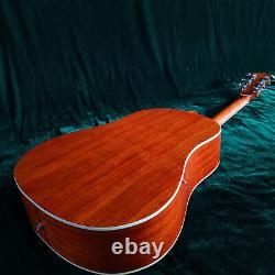 Sunburst Color Acoustic Electric Guitar Mahogany Back&Side Solid Spruce Top