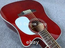 Taka 12 Strings Spruce Top Electric Acoustic Guitar Pearl Sound Hole Purl