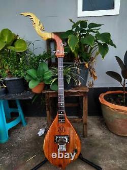 Thai Laos Phin mandolin Rosewood acoustic/electric string music instrument PW020