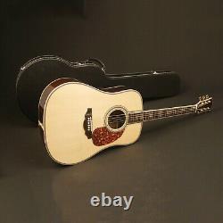 Top Quality 6 String Electric Acoustic Guitar Solid Spruce Natural with Hardcase