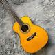 Traditional Om42 Acoustic Electric Guitar Snowflake Abalone Inlay Yellow With Eq