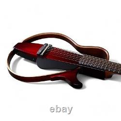 Yamaha Silent Acoustic Electric Guitar SLG200S CRB Red Steel String USED