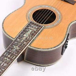 ZUWEI 00045 Acoustic Electric Guitar Solid Spruce Top Abalone Inlay With EQ EQ