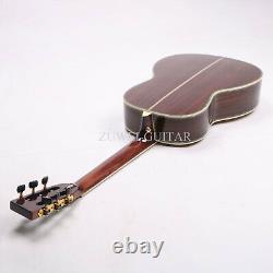 ZUWEI 00045 Acoustic Electric Guitar Solid Spruce Top Abalone Inlay With EQ EQ