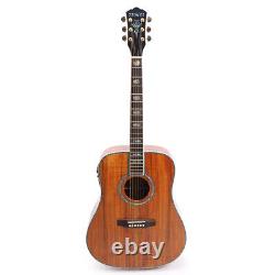 ZUWEI 1 Acoustic Electric Guitar 6-String Solid Koa Top Real Abalone Inlay