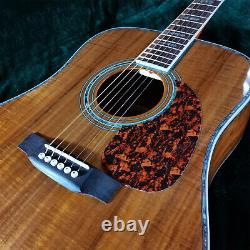 ZUWEI D45 Electric Acoustic Guitar Full Koa Real Abalone Inlay Bone Saddles