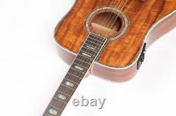 Zuwei Acoustic Electric Guitars 12 Strings Full Koa with EQ Include Gigbg