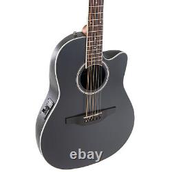 Applaudissements E-Acoustique Guitare électro-acoustique à 12 cordes en satin noir