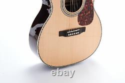 Guitare acoustique OM28 en bois d'épicéa massif à 6 cordes, 20 frettes, sur mesure, livraison gratuite.