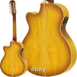 Guitare acoustique électrique 12 cordes ARIA FET-DLX / 12 LVS Light Vintage Sunburst