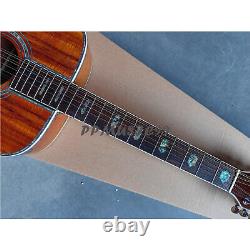 Guitare acoustique électrique ZUWEI Full Koa 12 cordes de type D avec incrustation réelle d'ormeau et égaliseur.