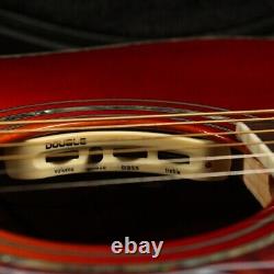 Guitare acoustique-électrique à 6 cordes faite à la main avec incrustation d'abalone et dos en érable flammé