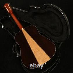Guitare acoustique-électrique à 6 cordes faite à la main avec incrustation d'abalone et dos en érable flammé