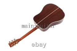 Guitare acoustique électrique à table en épicéa massif, dos et côtés en palissandre, incrustations en véritable abalone