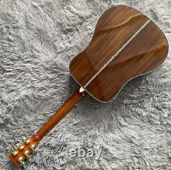 Guitare acoustique-électrique artisanale D45 en Koa intégral avec incrustations en abalone et égaliseur