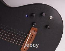 Guitare acoustique électrique de voyage silencieuse à 6 cordes noire, portable avec effets intégrés