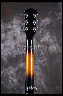 Guitare acoustique électrique sur mesure Jumbo 6 cordes avec touche en érable et protège-ardoise rouge