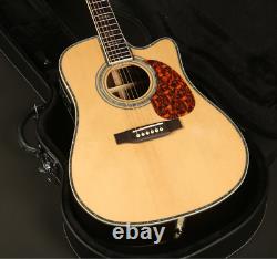 Guitare électrique Cutway Acoustic D45 avec EQ, table en épicéa massif, livraison gratuite