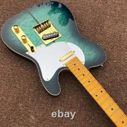 Guitare électrique acoustique à 6 cordes Jellyfish Green de l'usine de guitares.