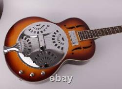Guitare électrique acoustique à résonateur Dobro 6 cordes de couleur Sunburst