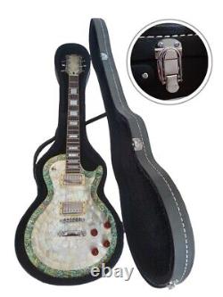 Guitare électrique solide à 6 cordes avec incrustation de nacre, véritable nacre blanche, faite à la main GT274A