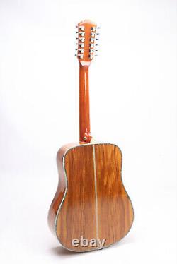 Guitare électro-acoustique 12 cordes Full Koa ZUWEI avec table en bois massif, égaliseur, sillet en os.