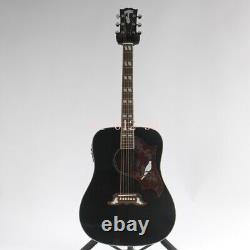 Guitare électro-acoustique Black Spruce avec EQ, sillet en os, et pickguard en forme de colombe à la sortie d'usine