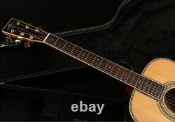 Guitare électro-acoustique Hollow Body OM42 avec EQ, table massive et incrustations en véritable nacre