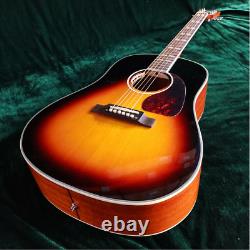 Guitare électro-acoustique J45 en épicéa massif couleur Sunburst, guitare acoustique
