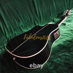Guitare électro-acoustique Starshine Cut Away, couleur noire, corps en épicéa, manche en érable