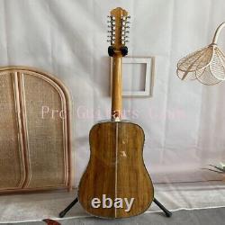 Guitare électro-acoustique ZUWEI 12 cordes en Koa massif avec table en fleur en français