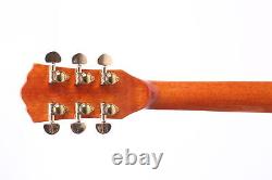 Guitare électro-acoustique ZUWEI à 6 cordes avec incrustation florale et table en Koa massif de luxe