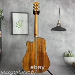 Guitare électro-acoustique à 6 cordes Hollow D45 avec pan coupé, table et dos en KOA avec EQ