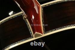 Guitare électro-acoustique à table en épicéa massif, sillet et chevalet en os, véritable abalone, sans étui.