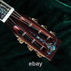 Guitare électro-acoustique à touche noire de modèle 00045 de 39 pouces avec incrustation en coquille d'ormeau